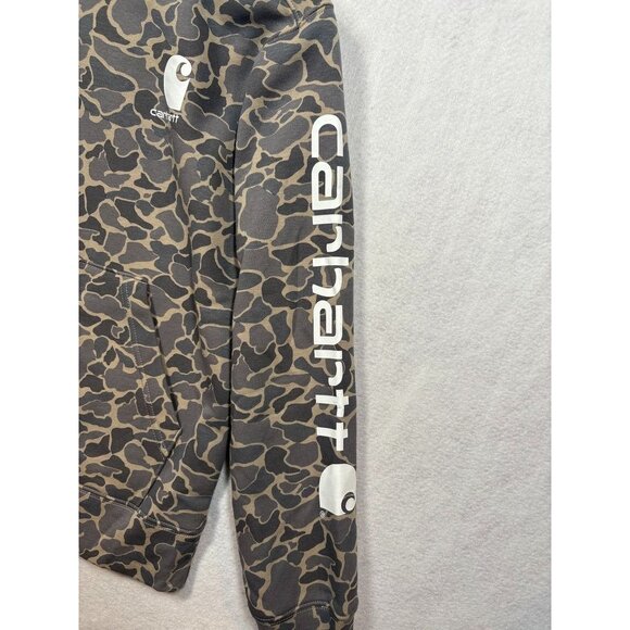 Carhartt Boys Long Sleeve Camo Graphic Sweatshirt Hoodie Logo Kids Size Medium - Picture 5 of 6